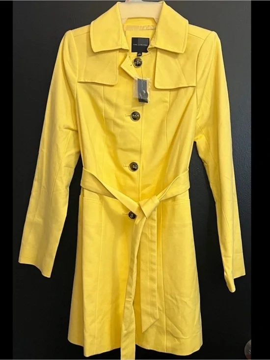 The Limited Canary Yellow Belted Trench Coat - Picture 1 of 7